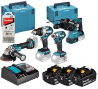 Makita DLX4196JX1 Combiset | DDF489 + DTD173 + DHR243 + DGA504 | Incl. accu's en lader in M-box - DLX4196JX1