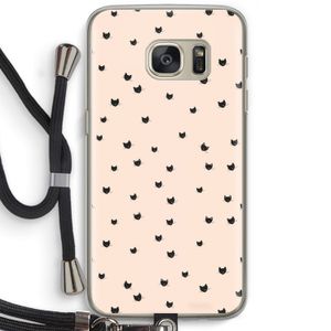 Kleine kattenkopjes: Samsung Galaxy S7 Transparant Hoesje met koord