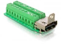 Delock 65168 HDMI-connector Bus, inbouw verticaal Aantal polen: 20 Zilver 1 stuk(s) - thumbnail
