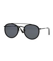 Spectrum zonnebril double bridge zwart smoke glas heren