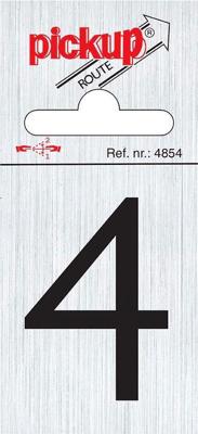 Route alulook 60 x 44 mm Sticker zwarte cijfer 4 pick up - Pickup