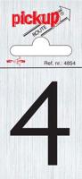 Route alulook 60 x 44 mm Sticker zwarte cijfer 4 pick up - Pickup