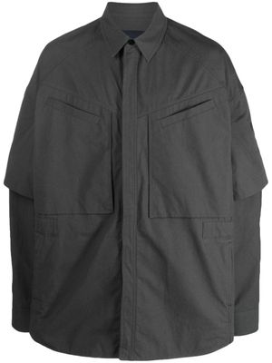 Juun.J chemise en coton à manches détachables - Gris