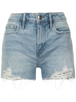 FRAME short en jean à effet usé - Bleu - thumbnail