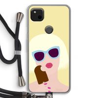 Ice cream: Pixel 4a Transparant Hoesje met koord