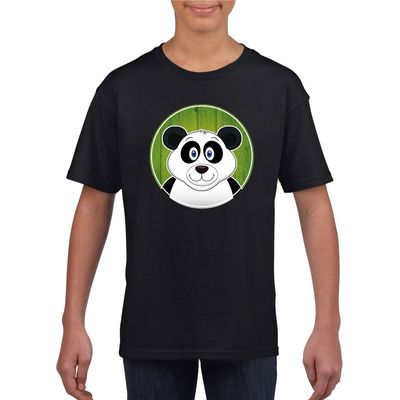 T-shirt panda zwart kinderen