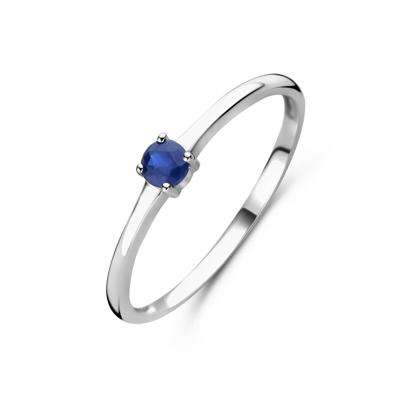 925 Zilveren Ring September Saffier Geboortesteen 3mm