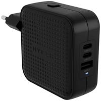 HYPER HyperJuice® 70W USB-C Reislader 70 W 1x USB-A, 2x USB-C USB PD Zwart GaN, Met adapter voor Europa, Met adapter voor Verenigd Koninkrijk, Met adapter voor