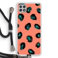 Pink Cheetah: Samsung Galaxy A22 4G Transparant Hoesje met koord Pink Cheetah: Samsung Galaxy A22 4G Transparant Hoesje met koord