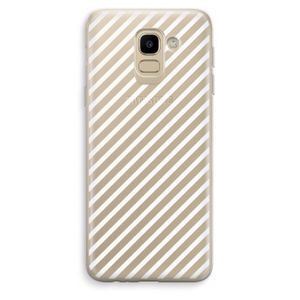 Strepen zwart-wit: Samsung Galaxy J6 (2018) Transparant Hoesje