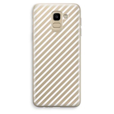 Strepen zwart-wit: Samsung Galaxy J6 (2018) Transparant Hoesje