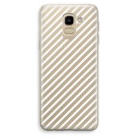 Strepen zwart-wit: Samsung Galaxy J6 (2018) Transparant Hoesje
