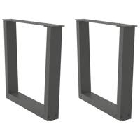 Eettafelpoten 2 st V-vormig 50x(42-43,3) cm staal antraciet
