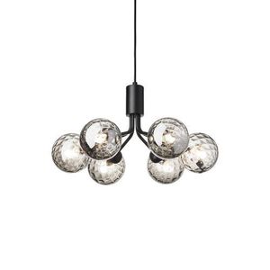 Nuura Apiales 6 Hanglamp - Zwart - Gerookt glas