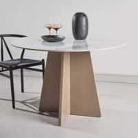 Nohr Ronde Eettafel 'Cynthiaann' Marmerlook, 110cm, kleur Beige