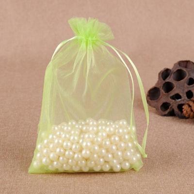 100 PCS geschenk zakken sieraden organza zakje bruiloft verjaardag partij drawable zakjes Gift Bag grootte: 10x15cm (fruit groen)