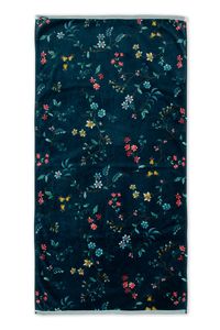 Pip Studio Grote Handdoek Les Fleurs Donkerblauw 70x140 cm