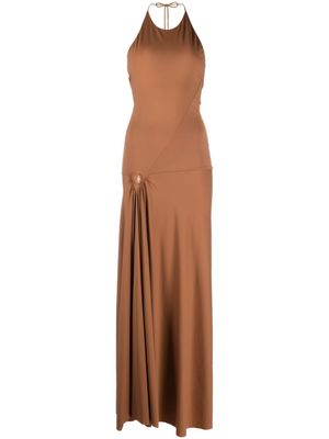 V:PM ATELIER robe longue Tori à dos-nu - Marron