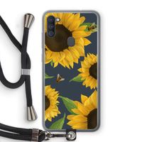 Sunflower and bees: Samsung Galaxy A11 Transparant Hoesje met koord