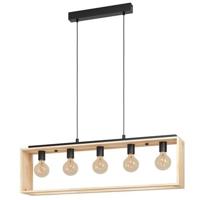 EGLO Famborough - Hanglamp - E27 - 100 cm - Zwart|Hout