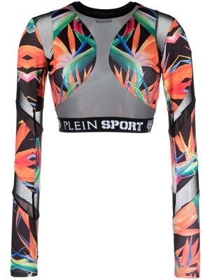 Plein Sport haut moulant à imprimé botanique - Noir
