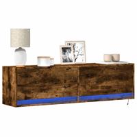 Tv-wandmeubel met LED-verlichting 140x31x38 cm gerookt eiken