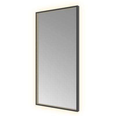 Spiegel Hotbath &MORE 80x50 cm LED-Verlichting Spiegelverwarming Rechthoek Geborsteld Zwart PVD