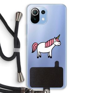 Eenhoorn: Xiaomi Mi 11 Lite Transparant Hoesje met koord
