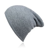 Beanie Muts in Katoenblend voor Mannen - Lichtgrijs