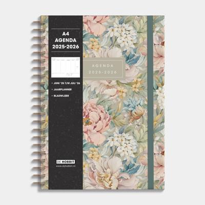 A4 Ringband Agenda 2025 - 2026 Vintage Bloemen