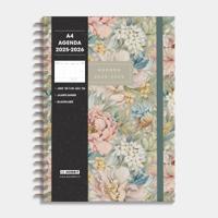 A4 Ringband Agenda 2025 - 2026 Vintage Bloemen