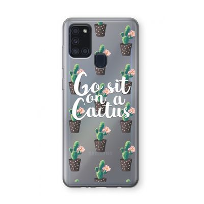Cactus quote: Samsung Galaxy A21s Transparant Hoesje