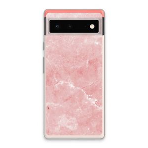 Roze marmer: Google Pixel 6 Transparant Hoesje