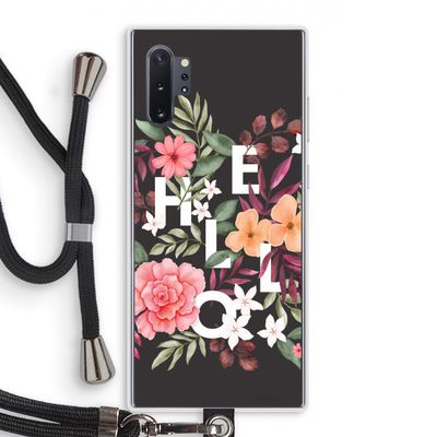 Hello in flowers: Samsung Galaxy Note 10 Plus Transparant Hoesje met koord