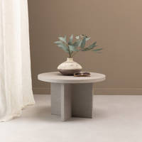 Ronde Salontafel Celine 60cm, kleur grijs natuursteen