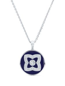 De Beers Jewellers collier Enchanted Lotus en or blanc 18ct pavé de diamants - Bleu