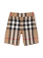 Burberry Kids Halford Check print shorts - Tons neutres - thumbnail