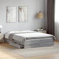 Bedframe met lades bewerkt hout grijs sonoma eiken 120x190 cm