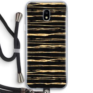 Gouden strepen: Samsung Galaxy J3 (2017) Transparant Hoesje met koord