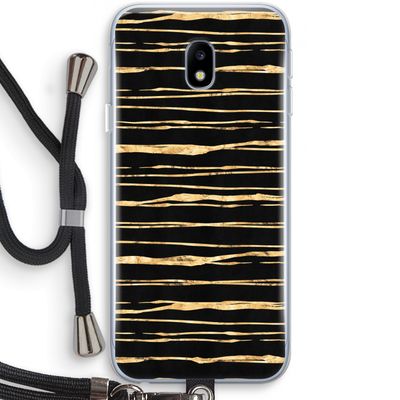 Gouden strepen: Samsung Galaxy J3 (2017) Transparant Hoesje met koord
