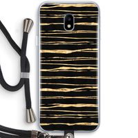 Gouden strepen: Samsung Galaxy J3 (2017) Transparant Hoesje met koord