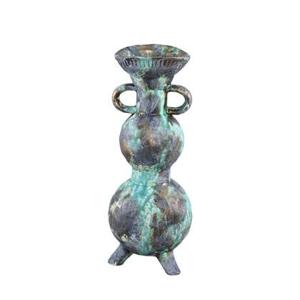 PTMD Ayaz Turquoise glazed ceramic pot 2 ears bubble sh