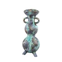 PTMD Ayaz Turquoise glazed ceramic pot 2 ears bubble sh - thumbnail