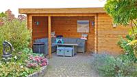 Woodpro Zoetermeer Tuinhuis 550x250 cm 28 mm vuren blank- Plat dak- Onbehandeld vurenhout- Woodpro
