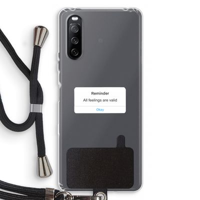 Reminder: Sony Sony Xperia 10 III Transparant Hoesje met koord