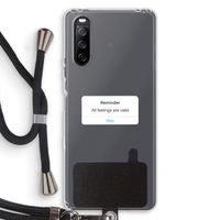 Reminder: Sony Sony Xperia 10 III Transparant Hoesje met koord
