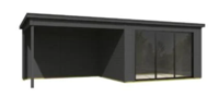 Blokhut Pernilla 385x295 Aanbouw Carbon Grey - Outdoor life