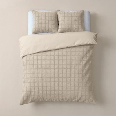 Sleeptime Faux Fur Check Beige 200x200/220 cm