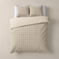 Sleeptime Faux Fur Check Beige 200x200/220 cm