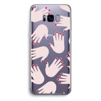 Hands pink: Samsung Galaxy S8 Plus Transparant Hoesje - thumbnail